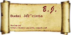 Budai Jácinta névjegykártya